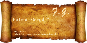 Feiner Gergő névjegykártya